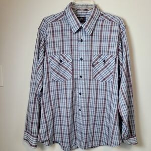 Levi’s Vintage Blue Pink Plaid Button Shirt XL western Long Sleeve Regular Fit